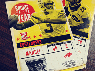 Rookie of the Year Contenders card ej football manuel nfl rookie trading