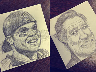 Post-It note pencil sketches.