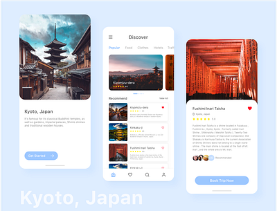 Travel App app japan kyoto mobile travel ui design