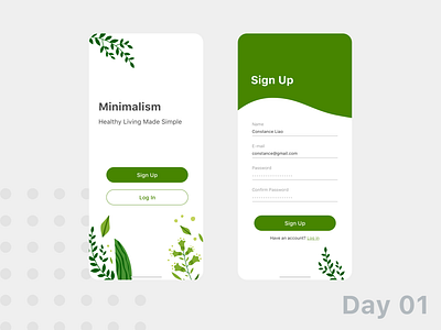 Daily UI - 01 Sign Up dailyui minimalism sign up tree ui
