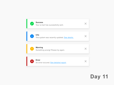 Daily UI 011 - Flash messages dailyui design flash message ui