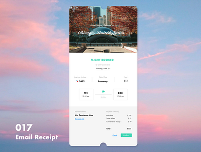 Daily UI 17 - Email Receipt dailyui design email receipt travel ui
