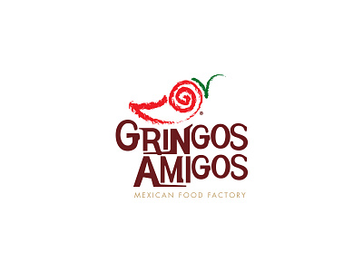 Gringos Amigos chilli letter g mexican pepper red restaurant smile
