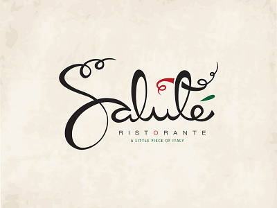 Salute handwriting italian logo logotype restaurant