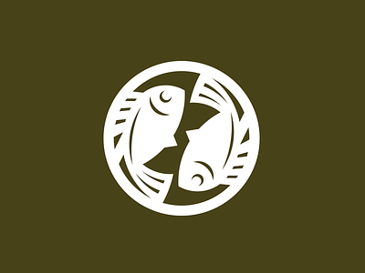 Logo for a Sushi joint fish kirie monkiri sushi
