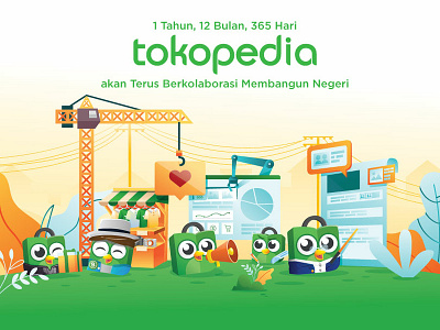 Tokopedia 2019 Calender branding design illustration ui vector