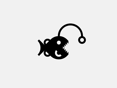 Anglerfish Mark angler fish anglerfish animal logo fish flat design geometric logo logodesign mark minimal minimalist logo negative space symbol