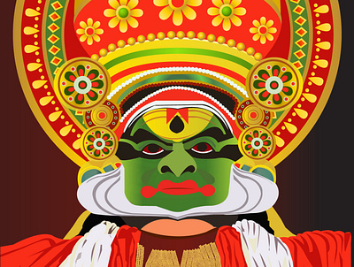 kathakkali illustration vector