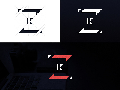 Personal Logo: ZK affinity designer design graphic design initial logo letter logo letter z lettermark logo logo design personal brand personal branding personal logo z logo