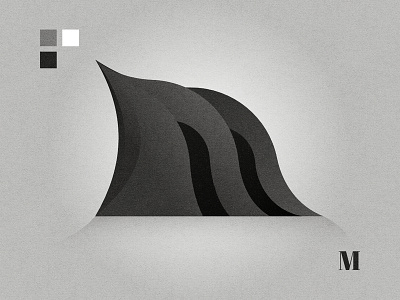 M abstact affinity designer black white graphic design letterm lettermark logo m minimal mlogo