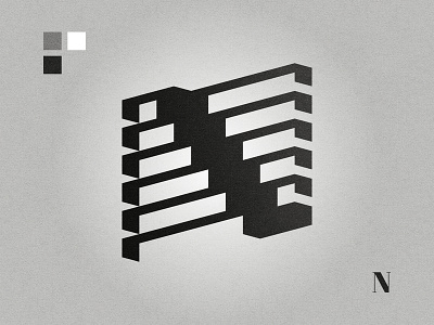 N abstact affinity designer black and white geometric graphic design letter logo lettermark logo n n letter n logo