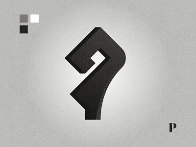P affinity designer black and white graphic design letter logo lettermark letterp logo p plogo