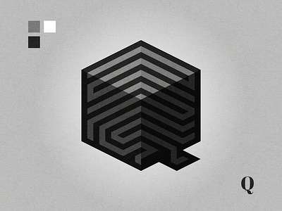Q affinity designer black and white geometric graphic design illustration lettermark letterq logo logo design maze q qlogo