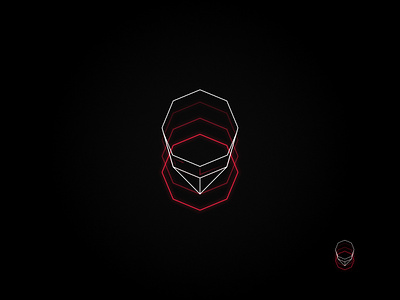 Neon Tech: Red affinity designer geometric graphic design logo logo design neon neon logo octagon outline logo red technology logo vector