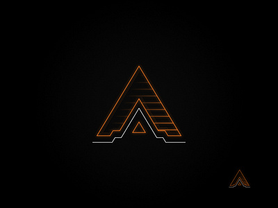 Neon Tech: Orange affinity designer geometic graphic design logo logo design neon neon logo orange outline logo stealth technology logo vector
