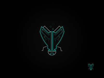 Neon Tech: Cyan affinity designer cyan graphic design logo logo design nanotechnology neon neon logo outline logo technology logo vector