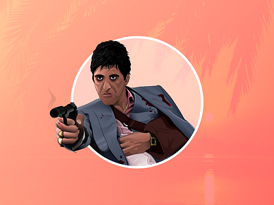 Scarface character illustration scarface tonymontana vector