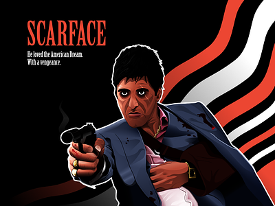 Scarface character illustration scarface tonymontana vector