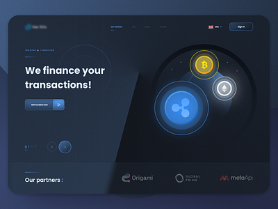 We finance your transactions! app application blockchain coins crypto cryptocurrency dark dashboard design design farming finance money nft staking ui user inerface web web design website yield farning