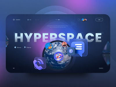 Hyperspace Crypto Messenger! app application crypto dark design landing messenger site ui ux web web design website