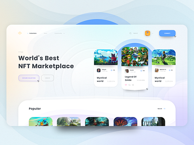 NFT Marketplace Of The Future! app application card colors crypto dashboard design design landing light marketplace nft page ui web