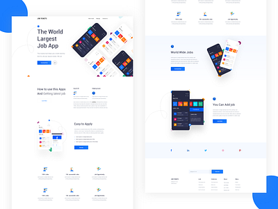 Job Apps Landing Page design dribbble ui ux