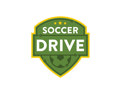 Soccer Drive Logo badge ball circuit crest data futbol logo soccer stars vector