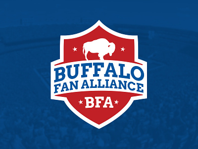 Buffalo Fan Alliance badge buffalo bills buffalo ny crest fans football logo design nfl shield sports logo