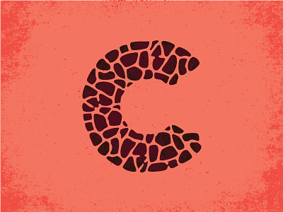 Stony C Mark brand branding c chocolate concept gritty identity letter logo logo mark stones textures