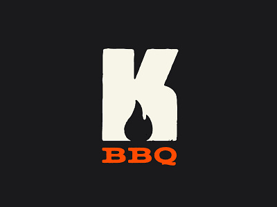 Krolick's Bar-B-Q pt. 1B bar b q barbecue bbq branding fire flame identity logo design logomark monogram orange retro