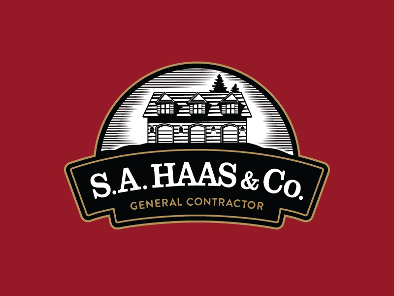 S.A. Haas & Co. Color Palette Usage animated gif badge badge logo branding construction company construction logo crest logo design emblem logo house identity illustration logo logo design logo mark logotype