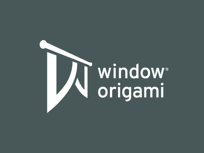 Window Origami Concept 01 branding concepts curtains design identity interior design logo logo concept logo design logo mark logotype typography window