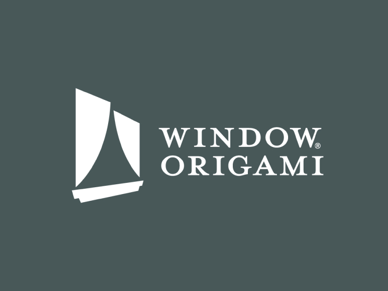 Window Origami Concept 03 branding curtains design graphic design identity interior design logo logo design logo mark logotype origami pottery barn serif font typography window treatment