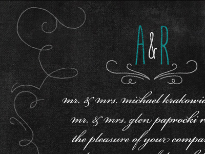 WIP A & R Wedding Invites chalkboard illustration invitations invites letterpress wedding invitations