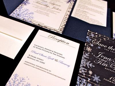 Tim Jena S Invites brick buffalo invitations invites snowflakes wedding invitations western ny