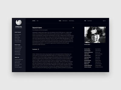 Dribbble Everyday #13 daily dailyui dark dark theme design dribbble landing page landingpage layout minimal ui uidesign ux web webdesign wikipedia