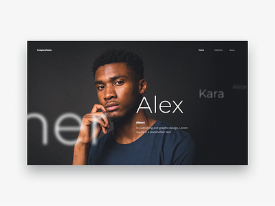 Dribbble Everyday #15 art asymmetric blur daily dailyui design dribbble landing page landingpage minimal photo portrait ui webdesign