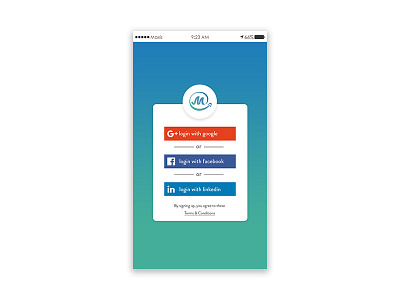"Login with" Screen Design