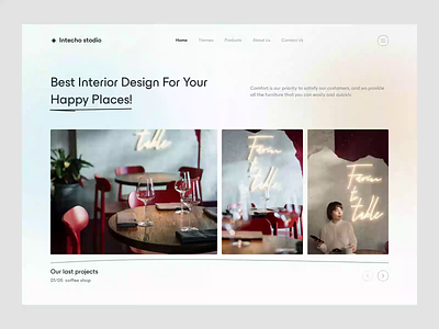 Intecho Studio Landing Page 🥂🪴 caffeeshop desktop echo echo design echodesign gradient hero inferior interior design landing page light modern motion room simple studio ui design ui motion web design webdesign