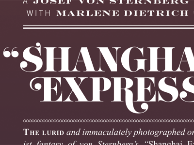 Shanghai Express / poster eloquent pro film maroon ornaments pistilli roman poster type white