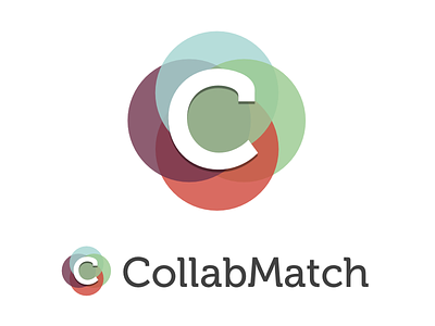 CollabMatch branding circles identity logo museo wordmark