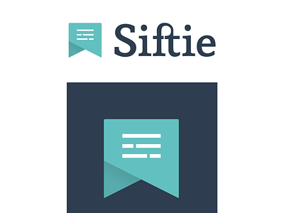 Siftie bookmark bubble chat feed flat icon ligature logo reading typography