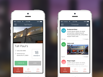 Geofencing Prototype buttons design geofence ios mobile nightlife timeline