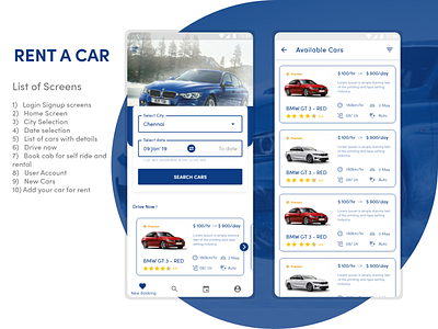 Rent A Car cab car mobile app office rent rental