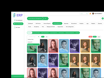 Human Resource Management System design flat minimal ui ux web