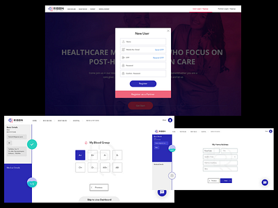 Ribbn Hospital Management Screens Web clean design flat icon illustration minimal sleek ui ux vector web website