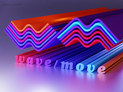 WAVE MOVE 3d art blender brand branding clean design graphic design identity illustration logo logomark logotype minimal photoshop typography