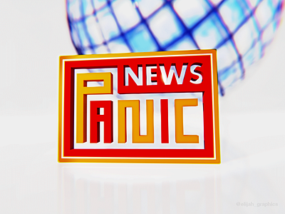 PANIC NEWS 3d blender brand branding clean design graphic design logo minimal mock mock up news
