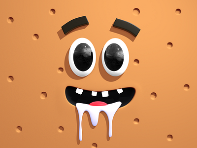 Mr. Drool 🤤 3d art blender blender3d cartoon character face fun funny character illustration minimal stylized