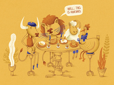 Lunch with friends animals art brushes character art characterdesign cintiq color colorpalette contemporary contemporaryillustration digital digitalart drawing fun humor illustration photoshop picture tablet texture